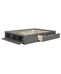Streamdale Furniture Storage Platform Bed with 4 Drawers and Lift Footboard