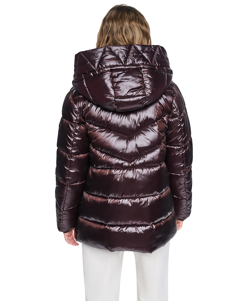 Dkny Women's Shine Hooded Puffer Coat