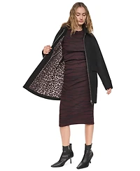 Dkny Women's Boucle and Speckled Herringbone Tailored Coat