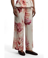 Karen Millen Women's Floral Straight Leg Trouser
