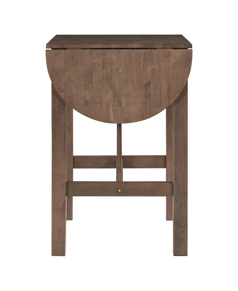 Streamdale Furniture 3-Piece Wood Counter Height Drop Leaf Dining Set with 2 Upholstered Chairs