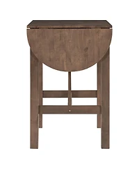 Streamdale Furniture 3-Piece Wood Counter Height Drop Leaf Dining Set with 2 Upholstered Chairs