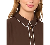 Vince Camuto Women's Pleated Button-Front Collared Midi Dress