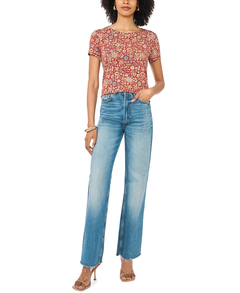 Vince Camuto Women's Crewneck Keyhole Back T-Shirt