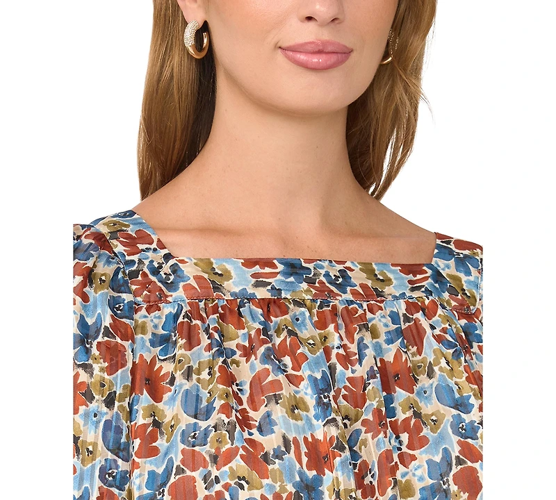 Vince Camuto Women's Square Neck Bubble Blouse
