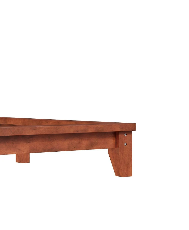 Streamdale Furniture Platform Bed Frame with Headboard , Wood Slat Support