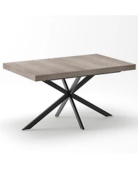 Streamdale Furniture Retro Rectangular Stretch Dining Table with Storage, 55.11"-70.86