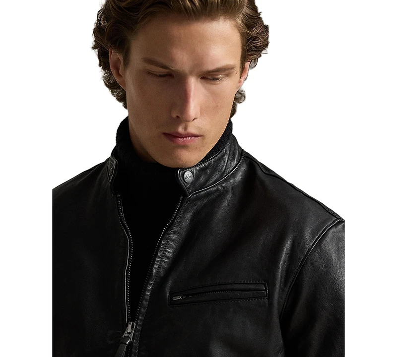 Polo Ralph Lauren Men's Cafe Racer Leather Jacket