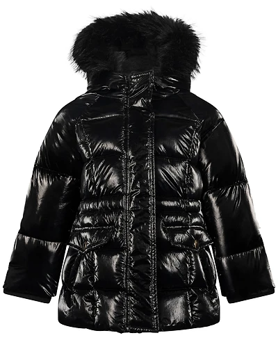 S Rothschild & Co Toddler Girls' 2T-5T Long-Sleeve Shimmer Box Quilt Anorak