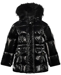 S Rothschild & Co Toddler Girls' 2T-5T Long-Sleeve Shimmer Box Quilt Anorak