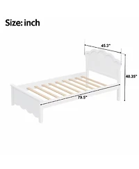 Streamdale Furniture Twin Size Wood Platform Bed with Headboard