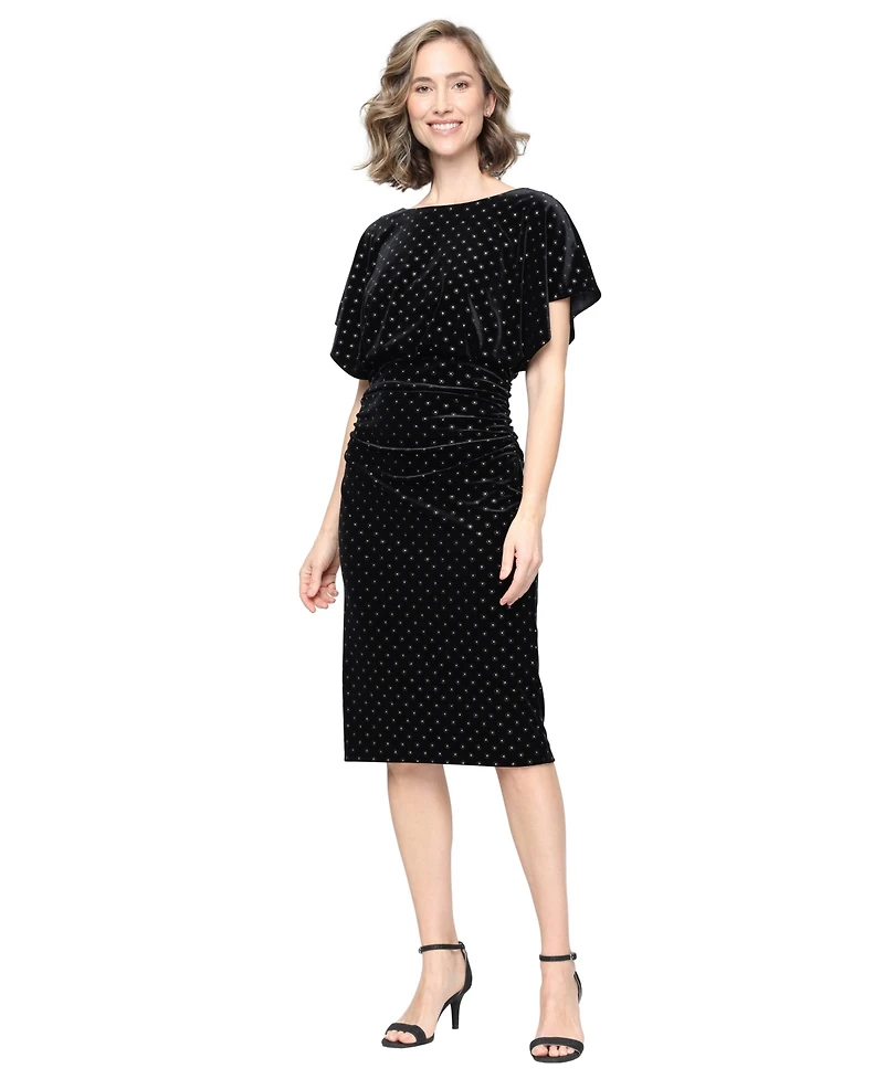Sl Fashions Women's Sequin Velvet Dress