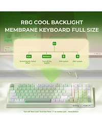Aula K99 Wireless Gaming Keyboard, Bluetooth Creamy Typewriter Full Rgb Backlit with Number Pad