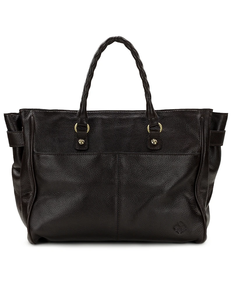 Patricia Nash Kari Leather Leopard Extra-Large Satchel Handbag