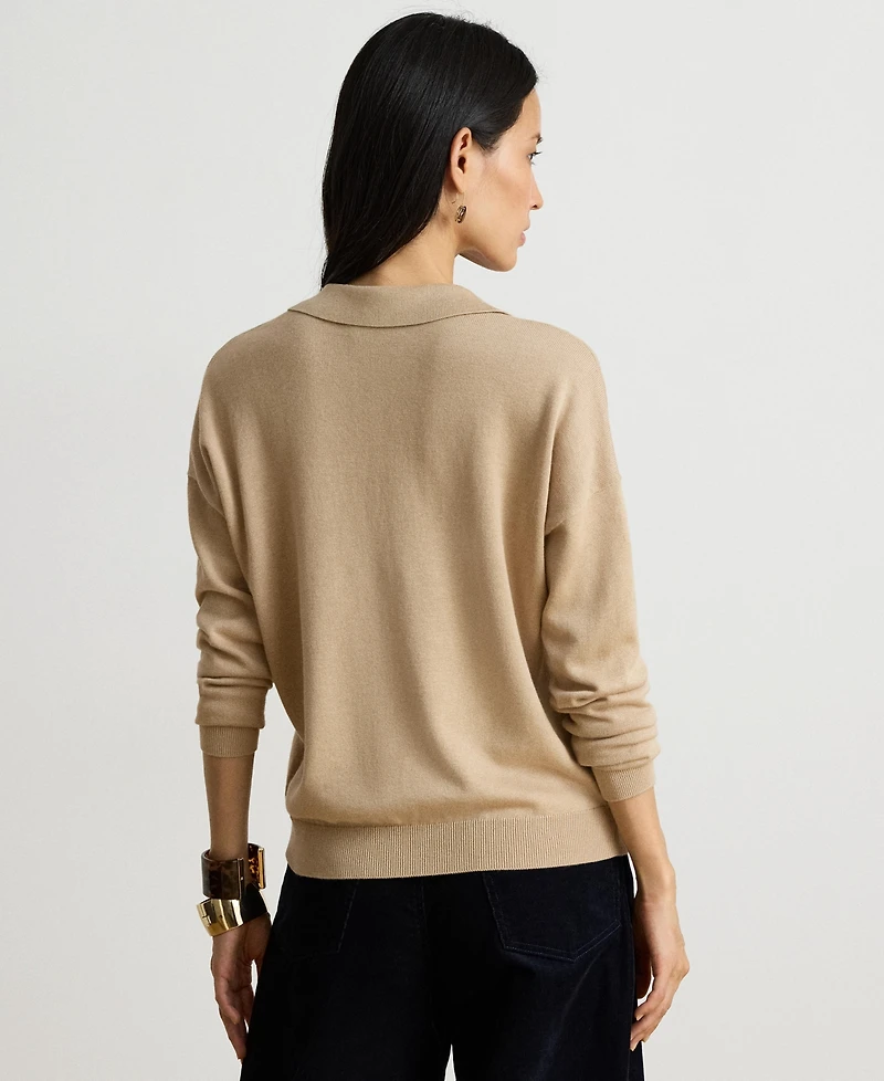 Lauren Ralph Women's V-Neck Polo Sweater