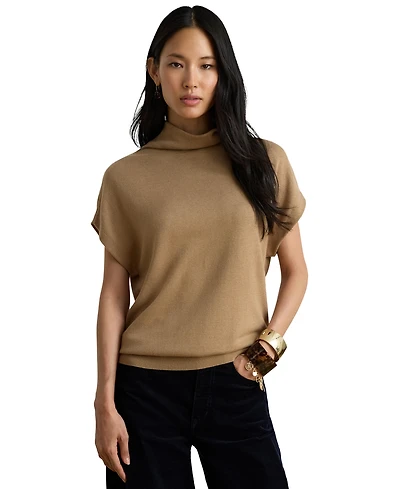 Lauren Ralph Women's Mock Neck Cap-Sleeve Sweater