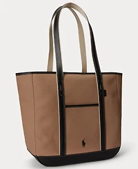 Polo Ralph Lauren Leather-Trim Canvas Medium Shopper Tote