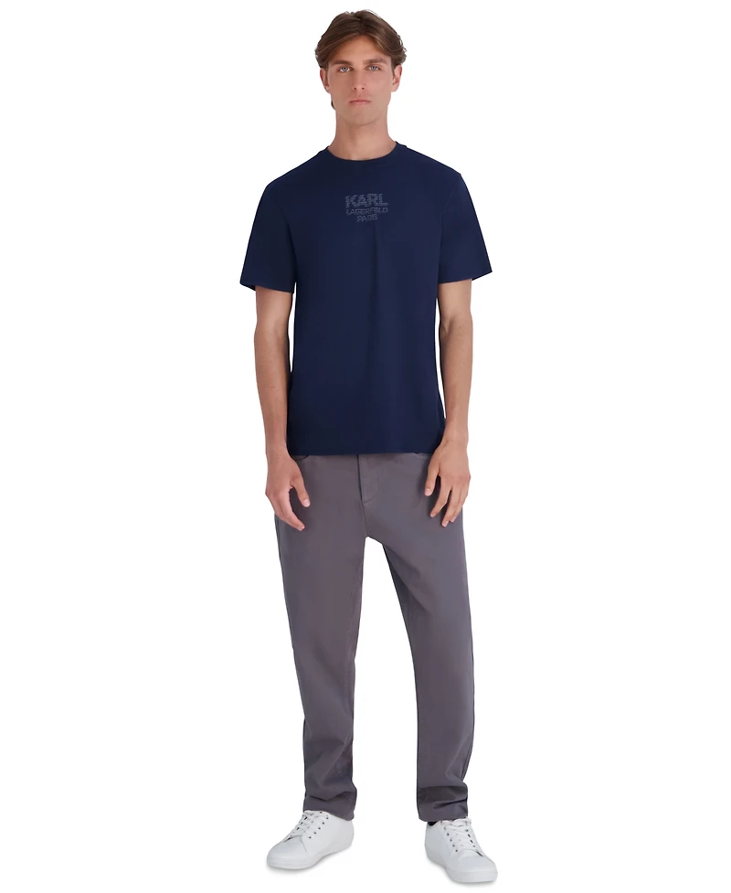 Karl Lagerfeld Paris Men's Tetrix Textured Logo T-Shirt