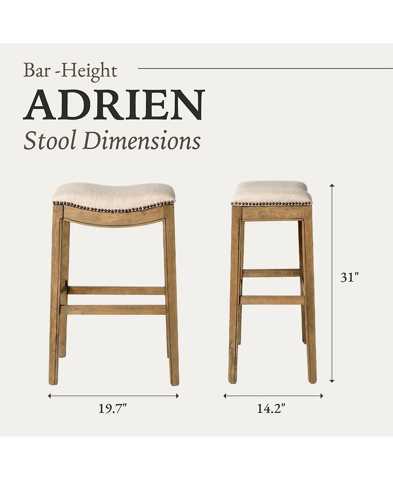 Maven Lane 31" Adrien Saddle Bar Stool Finish with Faux Leather