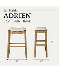 Maven Lane 31" Adrien Saddle Bar Stool Finish with Faux Leather