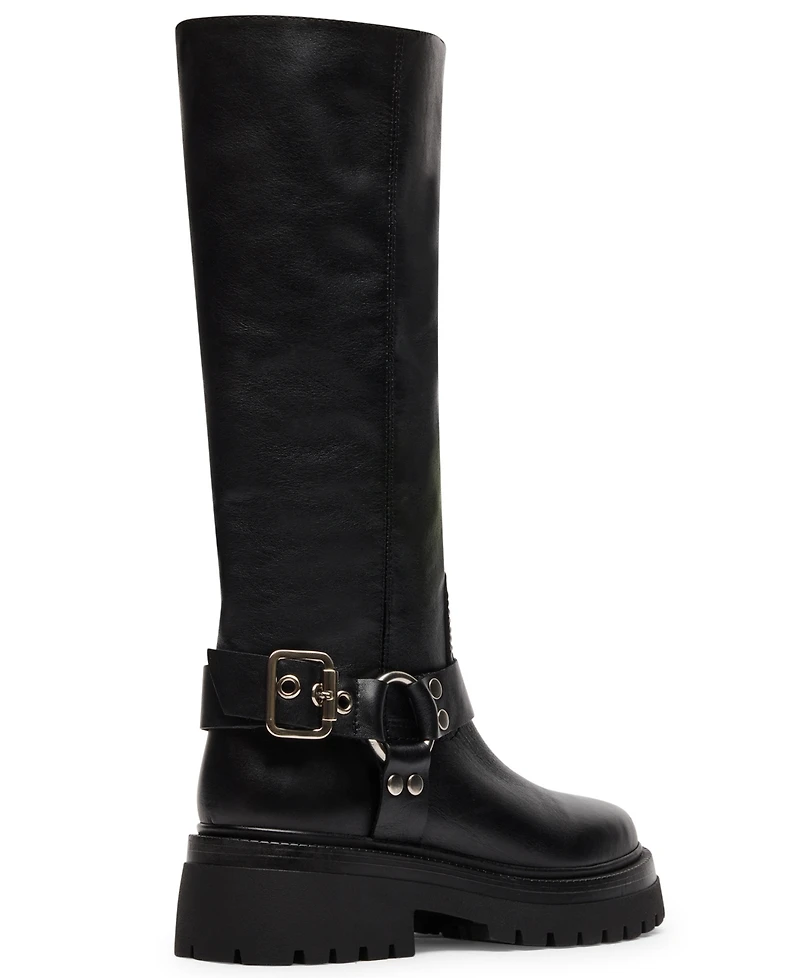 Steve Madden Women's Everest Platform Lug-Sole Engineer Tall Boots