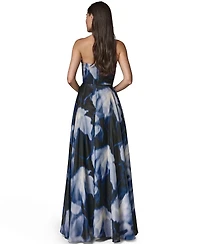 Donna Karan New York Women's Strapless Printed Organza Dress