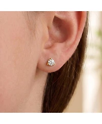 Sterling Silver Cubic Zirconia Solitaire Stud Earrings