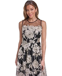 Eliza J Petite Jewel Neck Sleeveless Midi Dress
