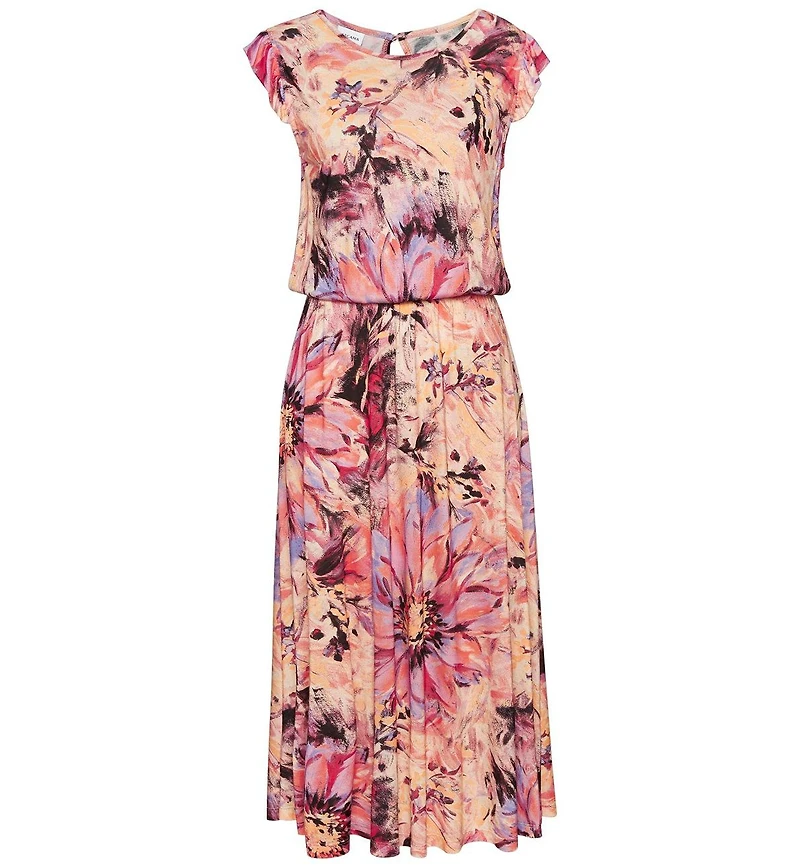 Lascana Women's A-Line Flutter Sleeve Romantic Dress