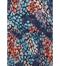 Lascana Women's Viscose Printed Side Slit Column Elastic-Waist Maxi Dress