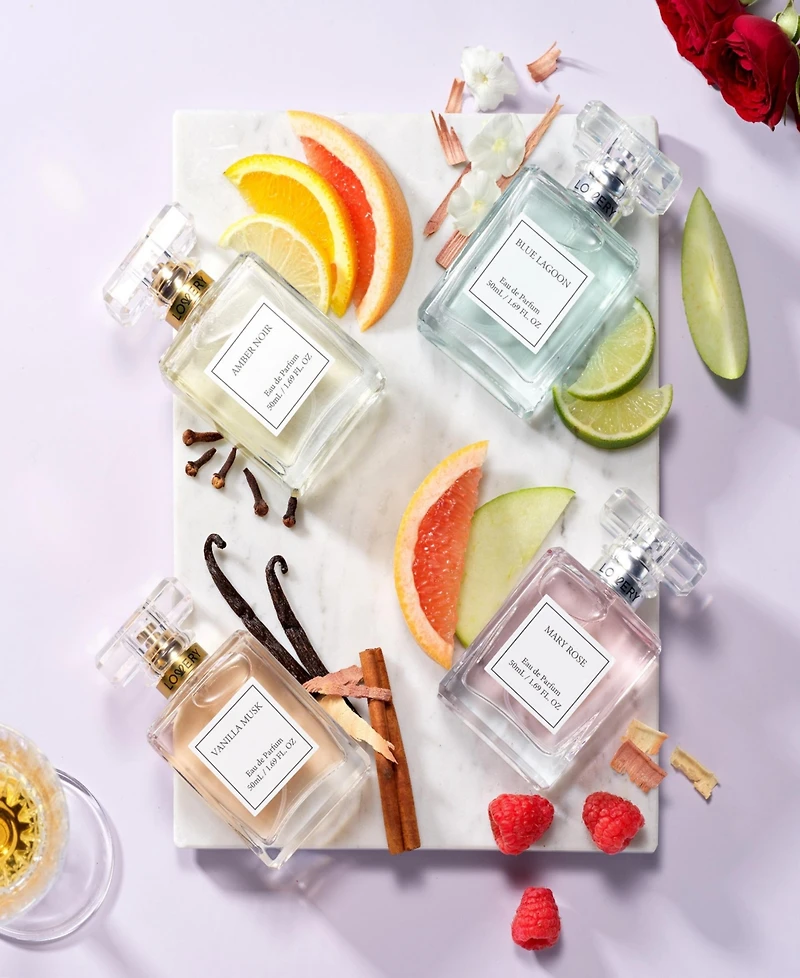 Lovery 5-Pices. Floral Eau de Parfum Gift Set in Lagoon, Rose, Amber and Vanilla Scent