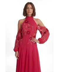 Karen Millen Women's 3D Floral Maxi Dress