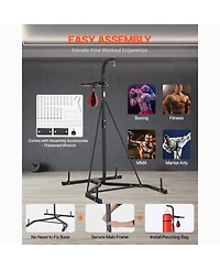 Vevor 2 in 1 Heavy Duty Punching Bag Frame Boxing Punching Fitness Stand Steel