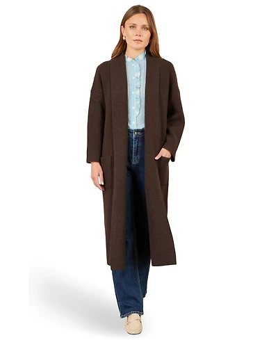 Yumi Women's Long Sleeve Knitted Maxi Cardigan