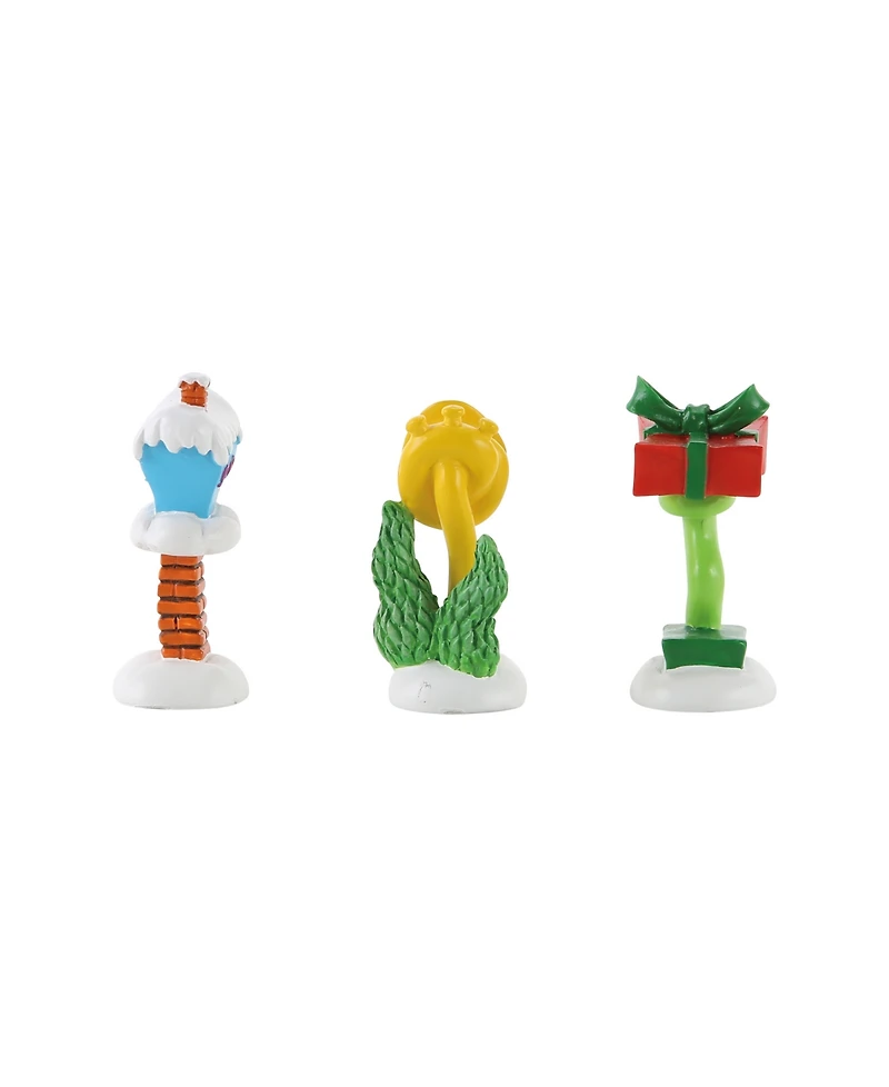 Department 56 Grinch Village, Who-Ville Wacky Mailboxes, Set of 3