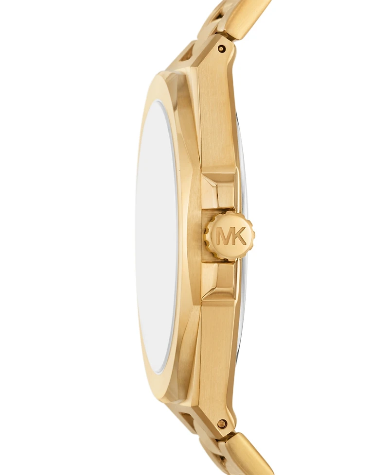Michael Kors Men's Callum Three-Hand Date Gold-Tone Stainless Steel Watch 44mm