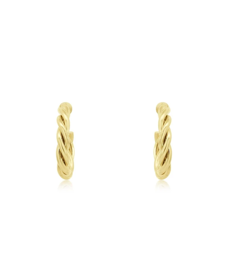 The Lovery Thin Twist Hoop Earrings 18K Gold Filled Over Brass