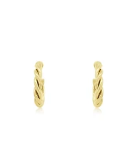 The Lovery Thin Twist Hoop Earrings 18K Gold Filled Over Brass