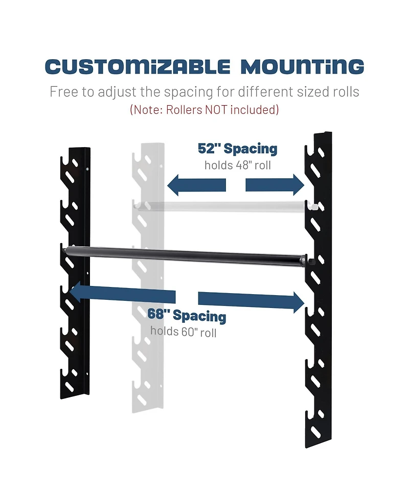 Yescom Vinyl Rolls Holder Storage Rack Wall Mount for Car Wrap Transfer Paper Wallpaper
