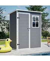 Streamdale Furniture 5x3 Feet Resin Outdoor Storage Shed With Floor, Waterproof And Lockable