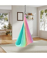 homfan Dual-Layer Sensory Swing, 55" x 59", 360degree(s) Swivel, Holds Up to 300 lb, Indoor Outdoor Therapy Swing