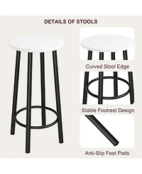 homfan 47 Inch Bar Height Dining Table Set with 2 Stools and 3 Storage Shelves Space Saving Office Table and Chair for Apartment, Kitchen, Bistro