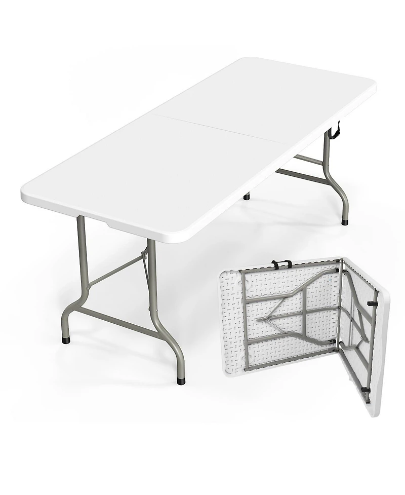 Aofar 6Feet Folding Table Portable Plastic Long Tables Party Camping Outdoor