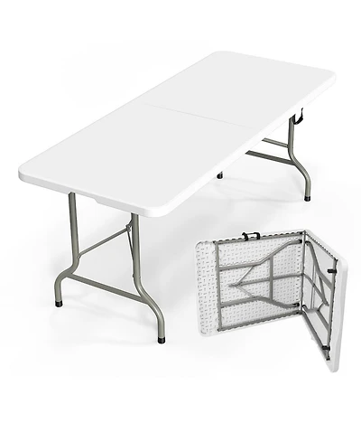 Aofar 6Feet Folding Table Portable Plastic Long Tables Party Camping Outdoor