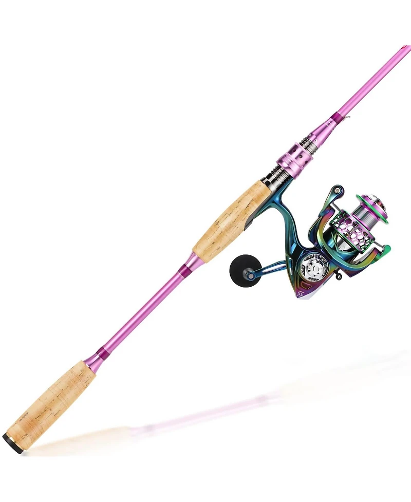 Aofar 6.9feet/3000 Spinning Rod Reelbos Two Pieces Pole Freshwater Fishing
