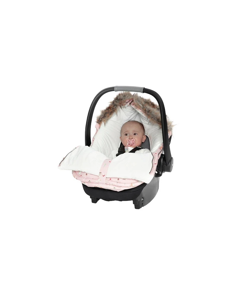 Deux par Deux Baby Girl Bunting Bag for Car Seats and Strollers Pink Animal Print