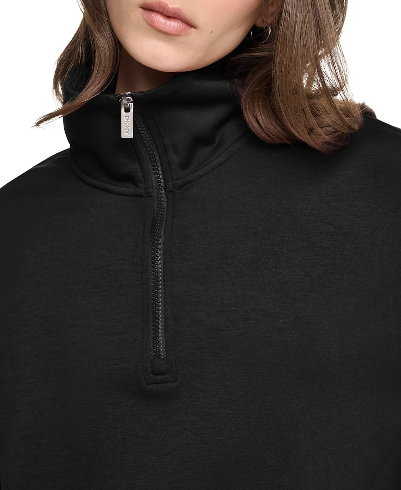 Dkny Sport Women's Mock Neck Half-Zip Sweatshirt