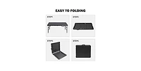 homfan 4FT Folding Table – Adjustable Height, Waterproof, Easy Clean, Portable Plastic with Handle, Fold-in-Half Design, Steel Frame, 300LBS Capacity