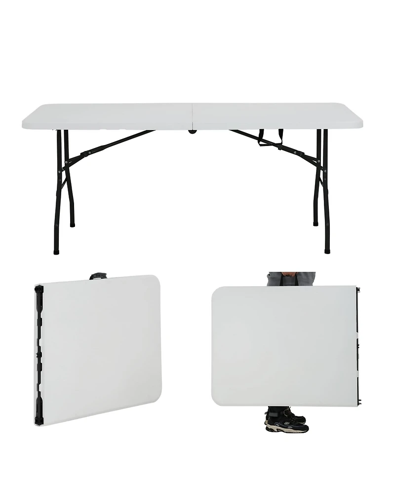 Aofar 6 Feet Folding Utility Party Dining Table Heavy Duty Lock Function