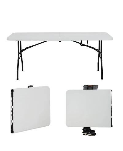 Aofar 6 Feet Folding Utility Party Dining Table Heavy Duty Lock Function